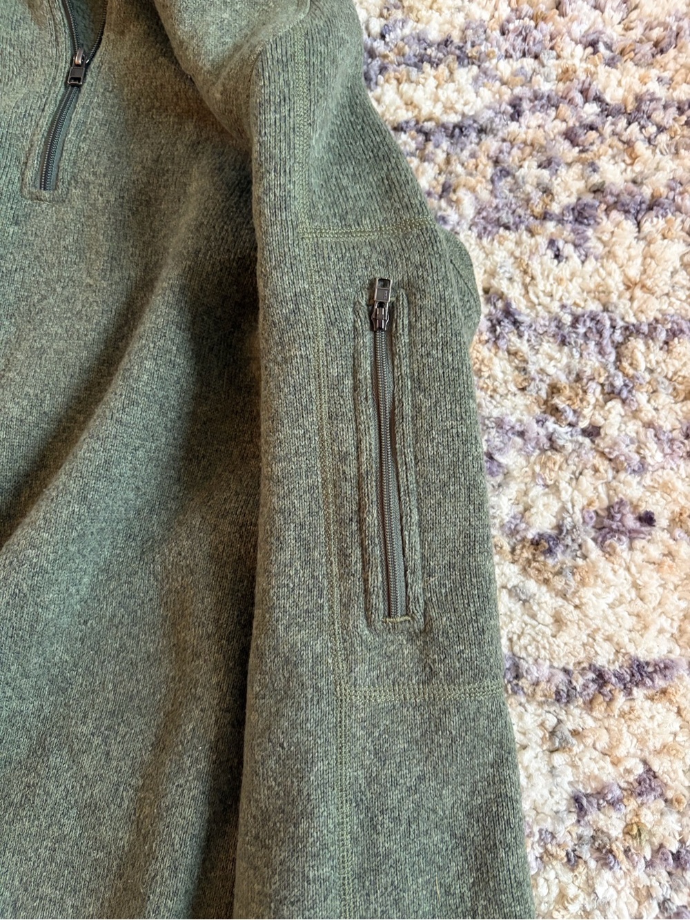 Women’s Patagonia Better Sweater 1/4 Zip Fleece Pullover Olive Green XL - Picture 4 of 7